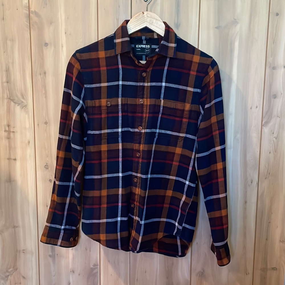 Express Men’s Multicolor Plaid Flannel